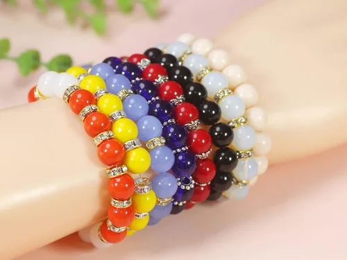 Miniatura 4 de ZH118 - Juego de 600 cuentas de vidrio de 0.394 in, hechas a mano, redondas, lisas, sueltas, cuentas kawaii, a granel para manualidades, joyería