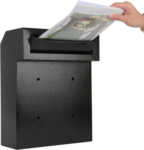 Miniatura 9 de xydled Buzón de correo resistente con cerradura de llave, 15''x12''x6'', buzón de metal con cerradura montado en la puerta, caja de depósito