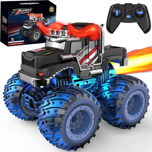 Miniatura 11 de BAODLON Coche Monstruo de Control Remoto, Camiones Monstruo RC de 2.4GHz Juguetes para Niños de 3 4 5 6 7 8 Años, Camión RC Todo Terreno Fuera
