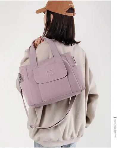 Miniatura 3 de Bolso de lona para mujer, bolso cruzado de nailon, bolso de hombro, bolso de hobo, lindo tamaño grande, casual, embrague