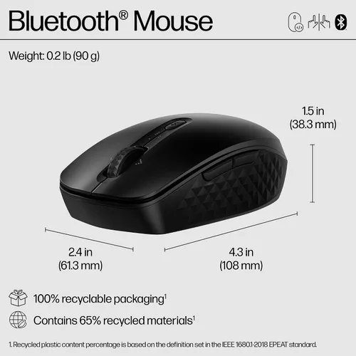 Miniatura 7 de HP Ratón Bluetooth Programable 420 – Bluetooth con Emparejamiento Rápido a 3 Multidispositivos, Batería de 2 Años, 4K DPI, Clics Silenciosos