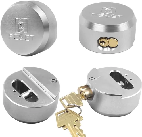 Miniatura 4 de RESET -903 1 paquete de cerraduras de disco diferentes con llave, candados de grillete oculto de 2-7/8 pulgadas con llaves, cuerpo de aleación