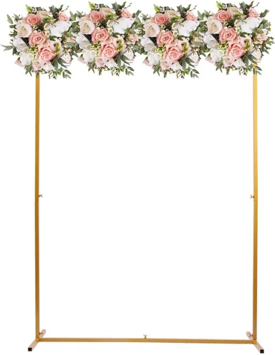 Miniatura 13 de Soporte redondo para telón de fondo, 2.8 pies de alto x 2.6 pies de ancho, marco de arco de globos, soporte de arco de boda para fiesta