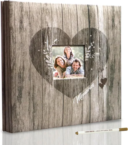 Álbum de fotos autoadhesivo de página de Holoary con bolígrafo metálico para 3 x 5, 4 x 6, 5 x 7, 6 x 8, 8 x 10, álbum de bricolaje hecho a mano con