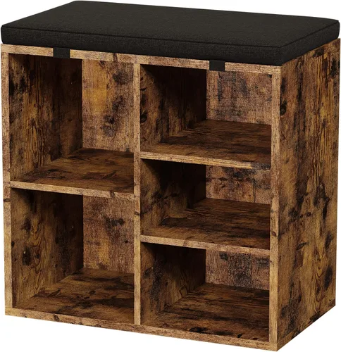 Miniatura 9 de IDEALHOUSE Banco de almacenamiento de zapatos con cojín para entrada, banco de almacenamiento de 20 pulgadas con asiento acolchado, armario de Blanco