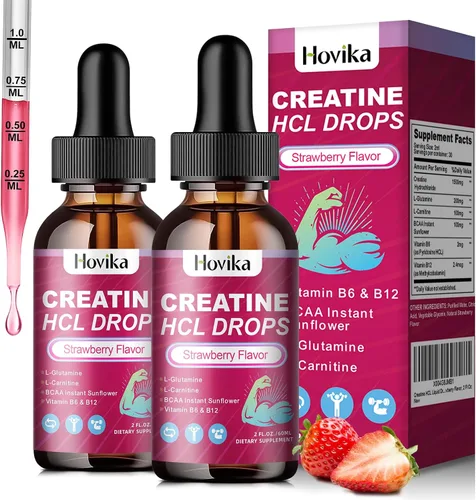 Miniatura 10 de Gotas líquidas de creatina HCL para hombres y mujeres, clorhidrato de creatina con L-carnitina, L-glutamina, BCAA, vitamina B12 y B6