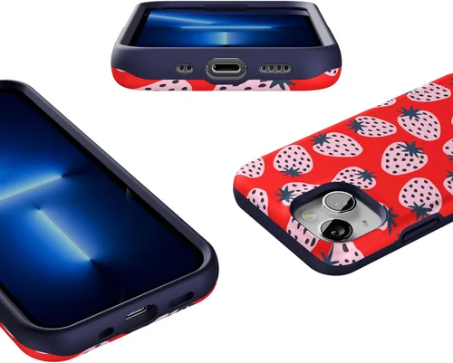 Miniatura 3 de Funda Casely para iPhone 13 Mini Eligiría Contigo Fresa Roja Compatible con MagSafe Diseño Protector Audaz Te elegiría Fresa Roja