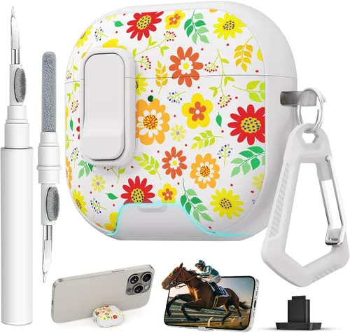Miniatura 15 de Funda para AirPods Pro 3 con cerradura, textura de piel TPU duradera, antipérdida y a prueba de golpes, accesorios con kit de limpieza en llavero