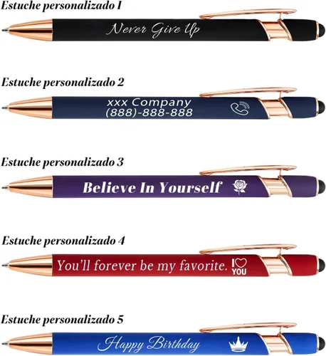 Miniatura 3 de Bolígrafos personalizados a granel, bolígrafos personalizados con nombre/logotipo en ambos lados, regalo de tinta negra, bolígrafo grabado con lápiz