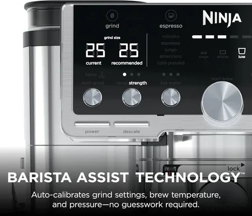 Miniatura 6 de Ninja Luxe Café Pro Series, máquina de café expreso, café por goteo, infusión fría, agua caliente, prensador integrado, molinillo integrado, Acero