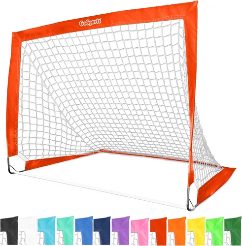 GoSports - Arcos de fútbol portátiles para niños, 13 opciones de color, elige 4 x 3 pies o 6 x 4 pies, redes desplegables de tono de equipo para Rojo