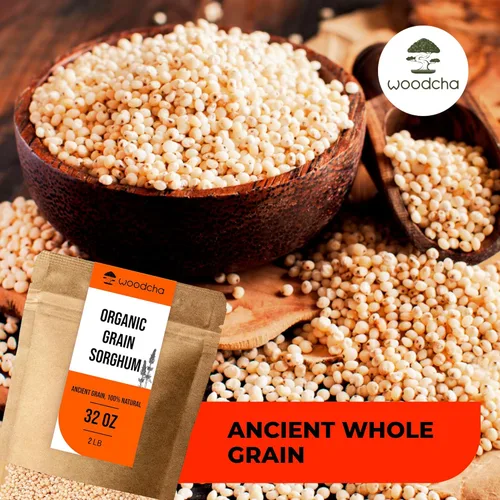 Miniatura 3 de Sorgo orgánico de grano entero de 2 libras - Grano antiguo sin gluten Alta fibra y proteína a base de plantas Mejor que el arroz y la quinua