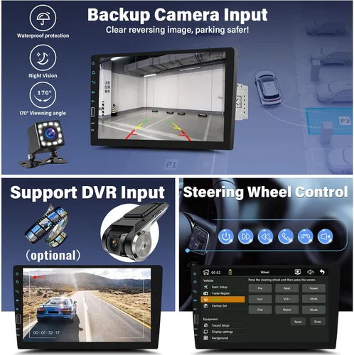 Miniatura 6 de UNITOPSCI 9 pulgadas único DIN inalámbrico Apple CarPlay Android Auto coche estéreo pantalla táctil Bluetooth FM receptor de radio de coche espejo