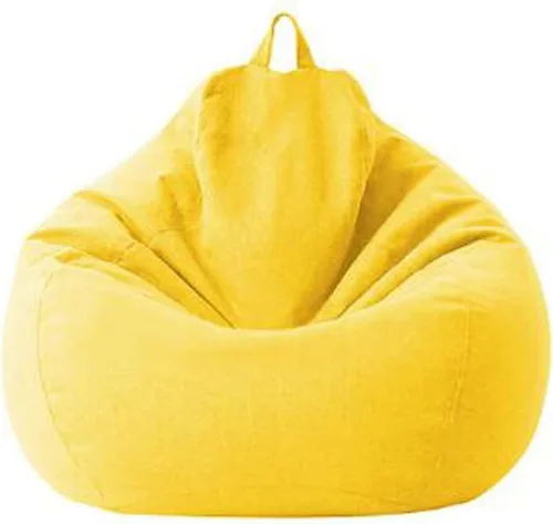 Puf - Funda para sofá grande y perezoso, funda para sofá, sin relleno, puf, cama, futón, tatami, puff relax, muebles de salón (color amarillo,