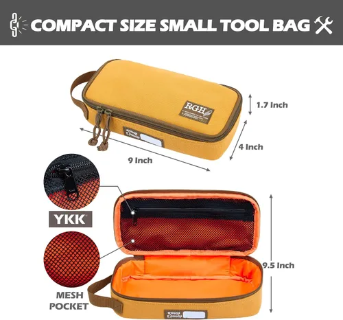 Miniatura 5 de Rough Enough - Bolsa de herramientas pequeña de lona, caja de herramientas portátil con asa de cremallera para motocicleta, bicicleta de carretera