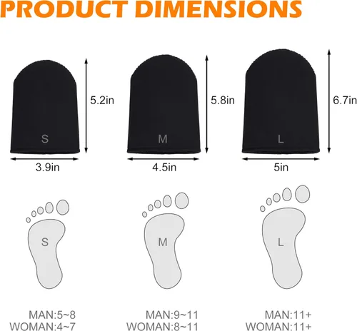 Miniatura 2 de 2 pares de calentadores de dedos de 3 mm de neopreno - Cubiertas de dedos Calentadores de dedos Botas - Calentadores de pies térmicos para dedos