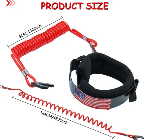 Miniatura 5 de Cordón de interruptor de parada de motor de barco marino para Jet Ski, correa de muñeca de repuesto 6E9-82575-00 para Yamaha Outboard Mercury