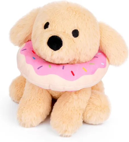 Labradoodle - Juguete de peluche para perro, de 8 pulgadas, con dona extraíble, para niños y niñas, súper suave, peluche, lindos peluches para