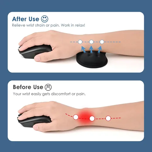 Miniatura 3 de VANKEY Reposamuñecas para ratón, almohadilla de escritorio para ratón, cómodo soporte de muñeca para ratón de computadora, reposamuñecas ergonómico