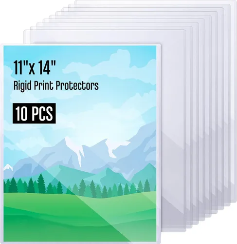 Henoyso 10 protectores rígidos de PVC de 11 x 14 pulgadas, fundas de plástico duro resistentes para pósteres, impresiones, revistas, fotos y papel,