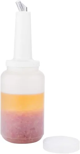 Miniatura 21 de Restaurantware Botella de plástico de almacenamiento de 2 cuartos de galón, con boquilla roja y tapa, botella de almacenamiento de barra, 4 3/4 Rojo