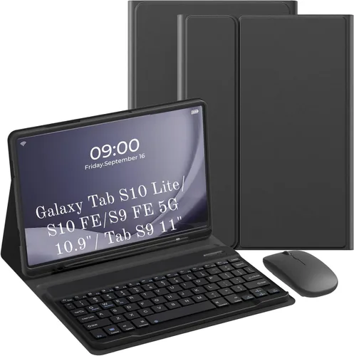 Miniatura 10 de Funda de teclado para Samsung Galaxy Tab S6 Lite de 10.4 pulgadas 2024, Galaxy Tab S6 Lite funda para tablet con ranura para bolígrafo, funda