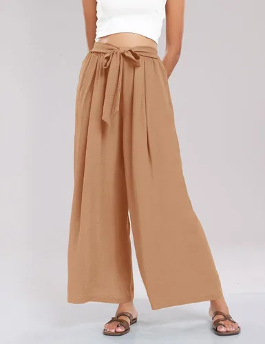 Miniatura 2 de Summe - Pantalones de vestir de pierna ancha para mujer, de cintura alta, estilo palazzo, casuales, de trabajo, pantalones de playa con bolsillo