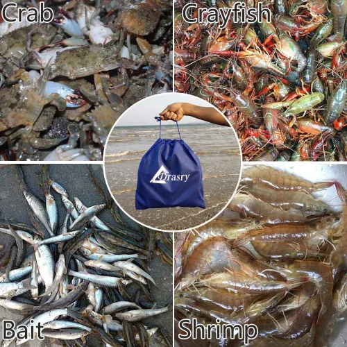 Miniatura 6 de Drasry Trampa para Cangrejos Cebo para Langosta Cangrejo de Río Camarón Portátil Plegable Red de Lanzar Mágica Plegable Trampas de Pesca Redes Negro