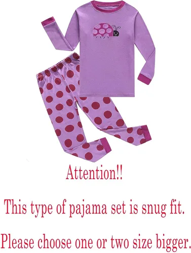 Miniatura 2 de KikizYe Conjunto de pijama de manga larga para niñas, 100% algodón