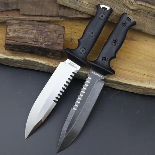 Miniatura 4 de Cuchillo táctico de 11.5 pulgadas Full Tang Jungle Primitive Fixed, Dientes Dorsal afilados y cuchillo de supervivencia para campamento, mango
