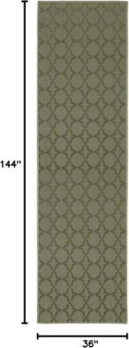 Miniatura 215 de Garland Rug Sparta - Alfombra antideslizante de polipropileno de 2 pies x 12 pies, color negro, ideal para salas de estar y pasillos, elegante