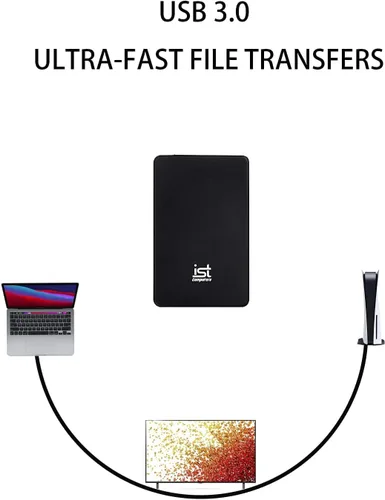 Miniatura 4 de ist computers Disco duro externo de 500 GB, USB 3.0, almacenamiento HDD portátil ultradelgado para PC y Mac, computadora de escritorio, PS4, PS5