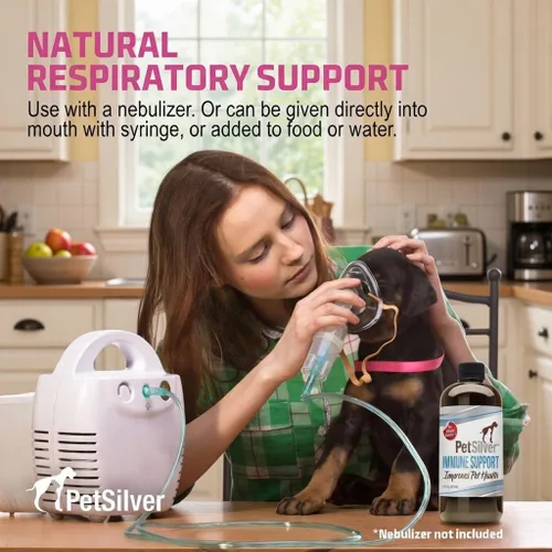 Miniatura 3 de PetSilver Apoyo inmunológico, solución nebulizadora natural, promueve la salud respiratoria en gatos y perros, alergias, tratamiento de senos