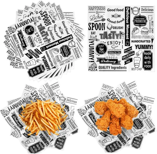 Miniatura 8 de 100 hojas de papel deli de 12 x 12 pulgadas, hojas de papel encerado sin blanquear para alimentos, papel de envoltura resistente a la grasa