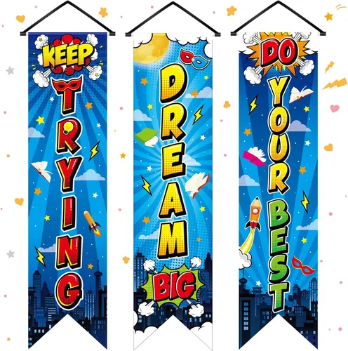 Miniatura 9 de Chiisong Cartel de fiesta de cumpleaños de 6 a 7 años, 3 piezas con temática de memes, carteles de cumpleaños de 7º porche, decoración de pared