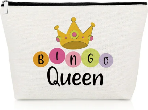 Regalos de bingo para mujeres, bolsa de maquillaje, regalo para amantes del bingo, regalos de juego para mujeres, mejores amigas, hermanas,