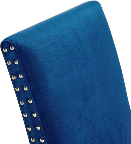 Miniatura 7 de Modway Parcel Performance - Juego de 2 sillas auxiliares de terciopelo para comedor, color azul marino
