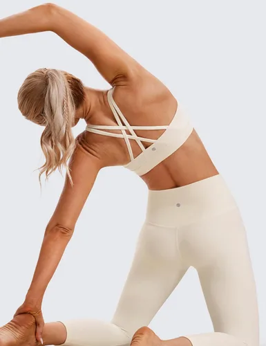 Miniatura 3 de CRZ YOGA - Top deportivo con tirantes delgados para mujer, brasier deportivo acolchado para yoga, entrenamiento y fitness, con espalda cruzada