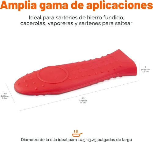 Miniatura 4 de Amazon Basics Soporte de silicona para olla, sartén caliente, funda rectangular para cocina, color rojo, 5.6 pulgadas de largo x 1.9 pulgadas