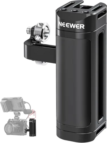 NEEWER Agarre de mango lateral compatible con jaula de cámara SmallRig NEEWER para cámara, soporte ligero de mango de cámara con tornillos dobles de
