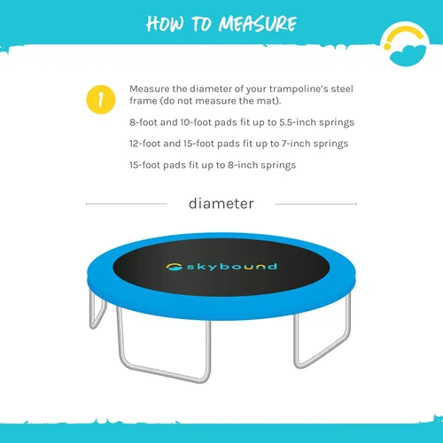 Miniatura 3 de SkyBound Almohadilla de seguridad universal de repuesto para trampolín, cubierta de resorte para marcos de 8, 10, 12, 14 y 15 pies, cómoda, duradera