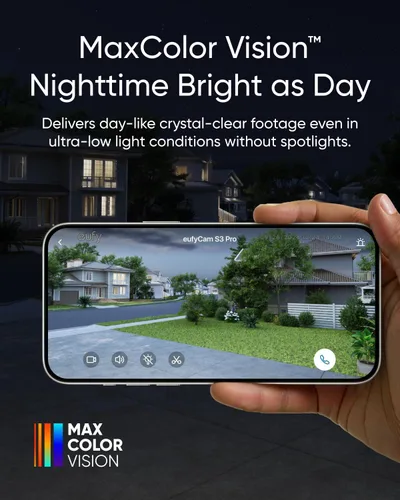Miniatura 2 de eufy Security eufyCam S3 Pro - Kit de 2 cámaras, cámara solar inalámbrica para exteriores, visión nocturna MaxColor, cámara de seguridad 4K