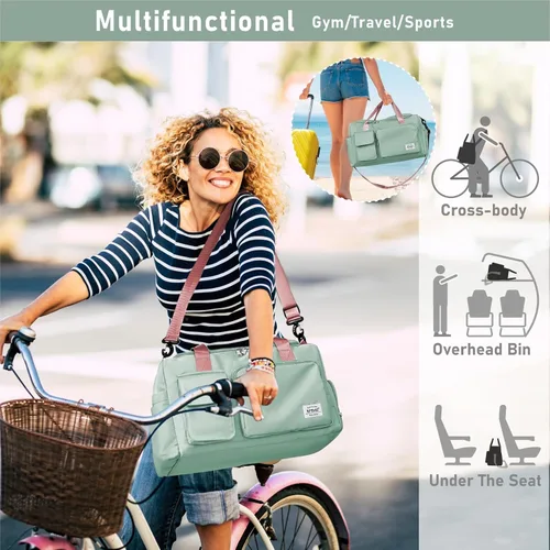 Miniatura 6 de NPBAG Bolsa de viaje para mujer, bolsa de mano grande expandible para fin de semana, bolsa de entrenamiento de gimnasio, bolsa de noche, bolsa