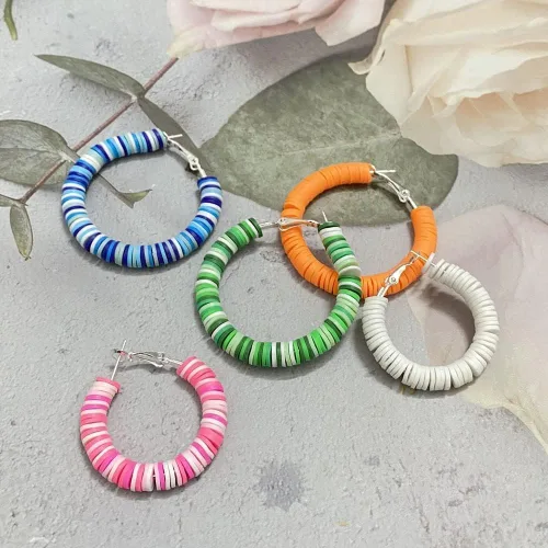 Miniatura 5 de 5000 cuentas de arcilla gris oscuro de arcilla polimérica Heishi cuentas espaciadoras planas redondas para pulseras, aretes, collares, manualidades