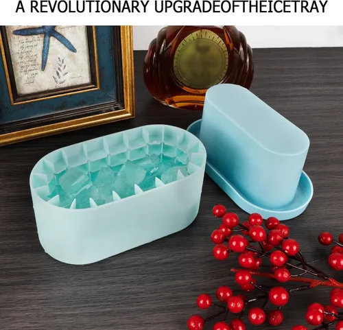 Miniatura 3 de LUEXBOX – Molde para cubitos de hielo en cilindro, bandejas para hielo de silicona, cubeta de hielo portátil, molde para hielo de liberación fácil