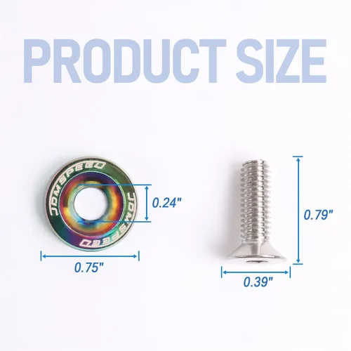 Miniatura 4 de JDMSPEED Kit de 20 Piezas de Arandelas de Guardabarros de Aluminio Billete CNC Cromado Neo para Vestir el Compartimento del Motor