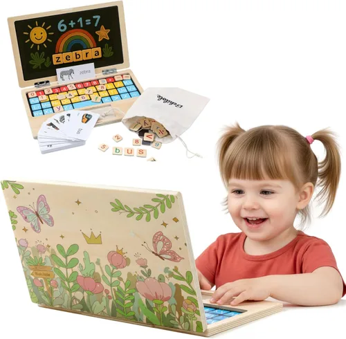 Miniatura 10 de Montessori Toys - Portátil de 11.8 pulgadas, actividades de aprendizaje preescolar para niños de 3 años, regalo de cumpleaños, juguetes educativos