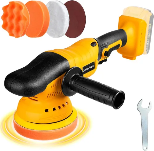 Kit de pulidora de búfer inalámbrica para batería Dewalt 20V (sin batería) Pulidora orbital para coche 6 velocidades variables de 1800 a 6500 RPM,
