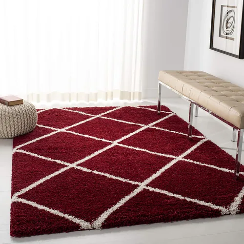 Miniatura 36 de SAFAVIEH - Alfombra de la colección Hudson Shag, diseño de enrejado moderno, no desprende pelusa y fácil de cuidar, 2 pulgadas de grosor, ideal