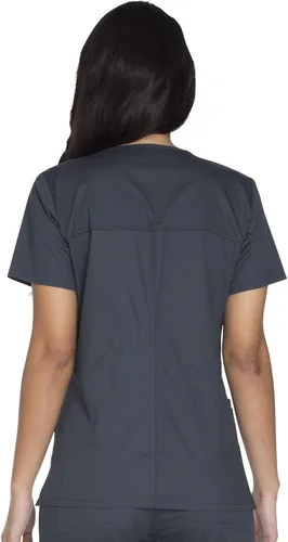 Miniatura 4 de Cherokee WW630 - Camiseta médica moderna y clásica con cuello en V para mujer, con 3 bolsillos, elástica en 2 direcciones, tela ultrasuave